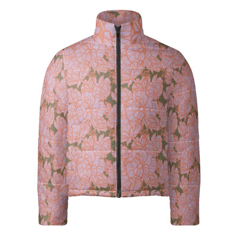 Mens Puffer Jacket Botanical neutral pink